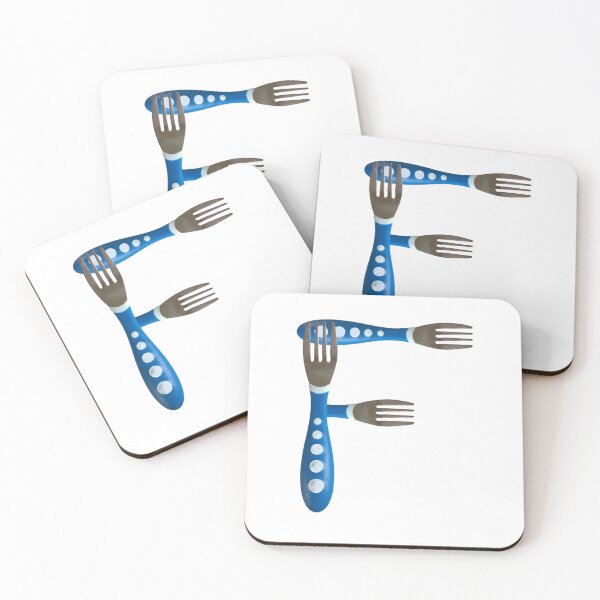 Item preview, Forks, baby forks  - Capital Letter F - blue and silver designed and sold by EveryDayDabble.