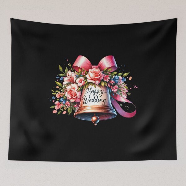 Item preview, Happy Wedding Floral Bell – Beautiful Wedding Design for Gifts & Apparel designed and sold by artedigital99.