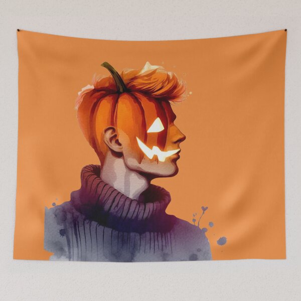 Item preview, Pumpkin Head Guy at Halloween, Water Color Style designed and sold by Gaborai.