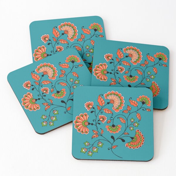 Item preview, Vintage Indian oriental whimsical floral pattern designed and sold by Dana Du.