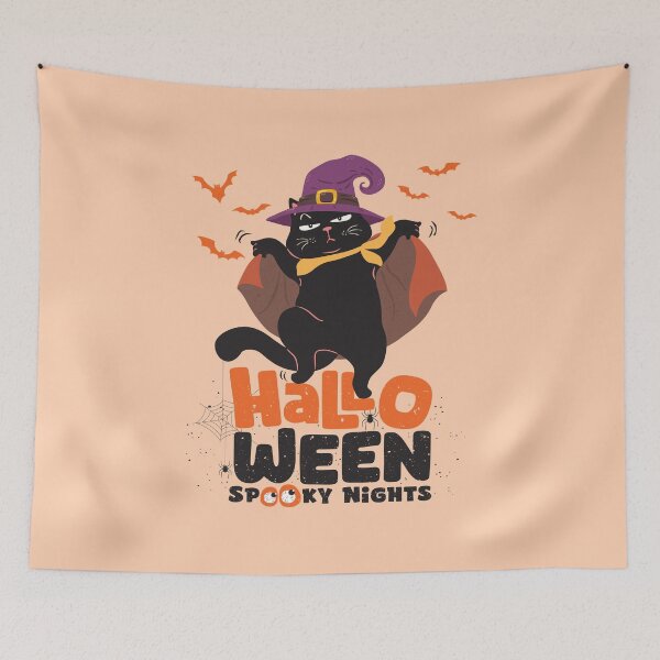 Item preview, Black Cat in Halloween Spooky Nights designed and sold by LazyCaat.