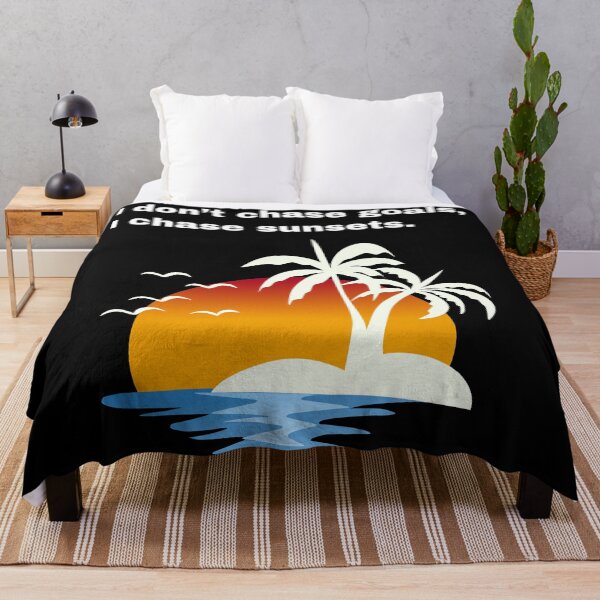 Item preview, I don’t chase goals, I chase sunsets - Palm Trees Silhouette designed and sold by Creastore.