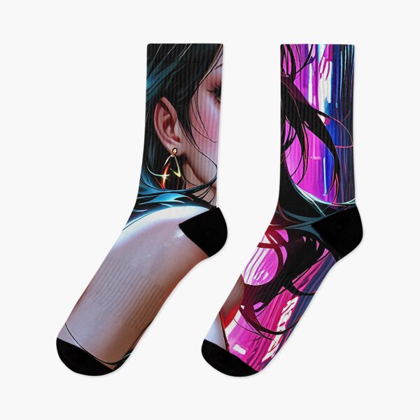 Item preview, Cybercity Futuristic Neon City Fashionable anime girl poster designed and sold by BorgSpareParts.