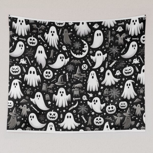 Item preview, Monochrome Magic, Ghostly Halloween Delights designed and sold by ChainsArt.