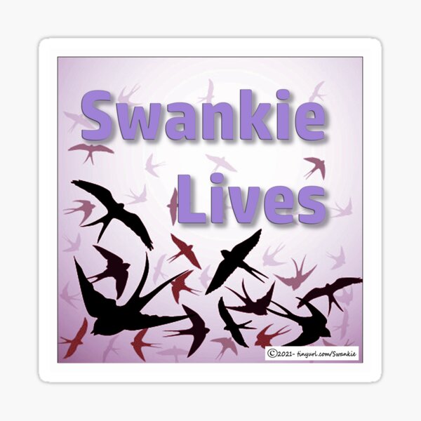 Aperçu de l'œuvre Hirondelles - et Swankie Lives, teinte violette créée et vendue par Swankie Wheels' Art.