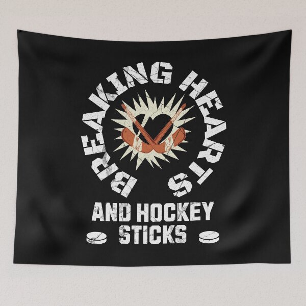 Item preview, Breaking Hearts And Hockey Sticks Funny Hockey Quote designed and sold by ZeptepiTrends.
