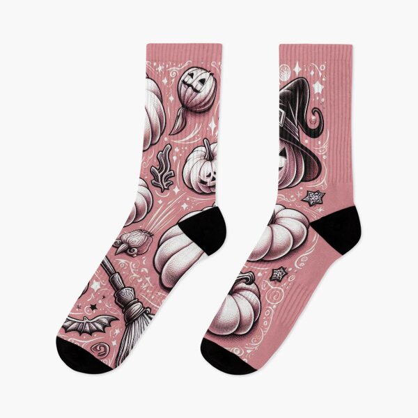 Item preview, Pink and Black Pumpkin and Witchcraft Elements designed and sold by ChainsArt.