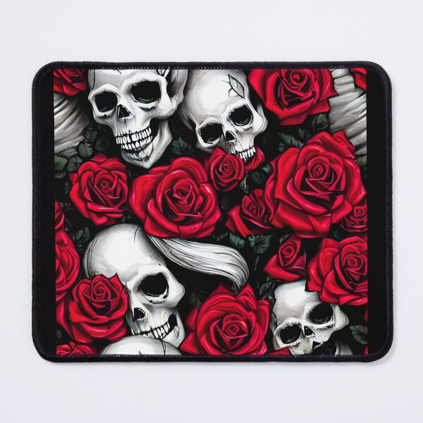 Item preview, Dark Vintage Gothic Skulls and Red Roses designed and sold by Happy-Karma.