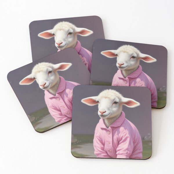 Item preview, Cute lamb in pink pyjamas designed and sold by GasconyPassion.