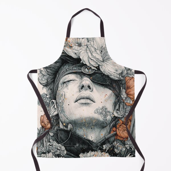 Item preview, Blindfolded Warrior Surrounded by Blossoming Flowers: Surreal Art designed and sold by Qim X Fantasy.