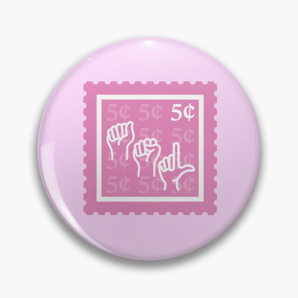 Item preview, ASL | Pink & White Stamps | College American Sign Language Major | Deaf Communication Graduate School Class | Interpreter Job | University Degree Minor | StampHeed 005 designed and sold by StampHeed.