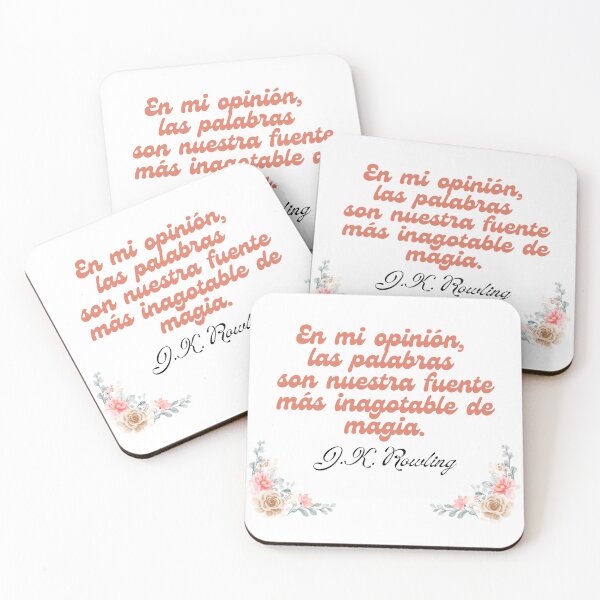 Item preview, Frase de  J.K. Rowling "En mi opinión, las palabras son nuestra fuente más inagotable de magia" Flores designed and sold by Bookwormshop.