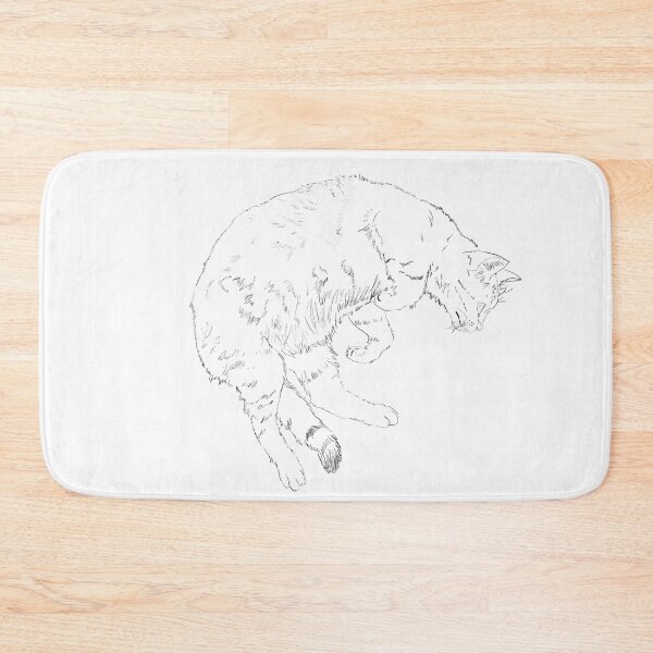 Item preview,  Cat lying down hand drawn sketch art designed and sold by IRYNI.