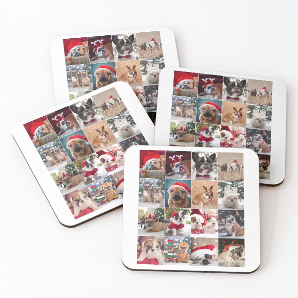 Item preview, Bulldog Christmas Photo Collage designed and sold by ColorfulPrints.