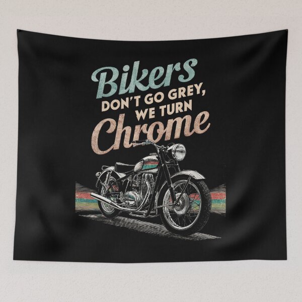 Item preview, Bikers Dont Go Grey We Turn Chrome Cool Motorcycle Vintage Retro Vibes designed and sold by FelineFrenzyArt.