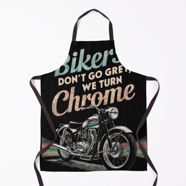 Artikelvorschau, Biker werden nicht grau, wir werden chrom, cooles Motorrad, Vintage-Retro-Vibes entworfen und verkauft von FelineFrenzyArt.