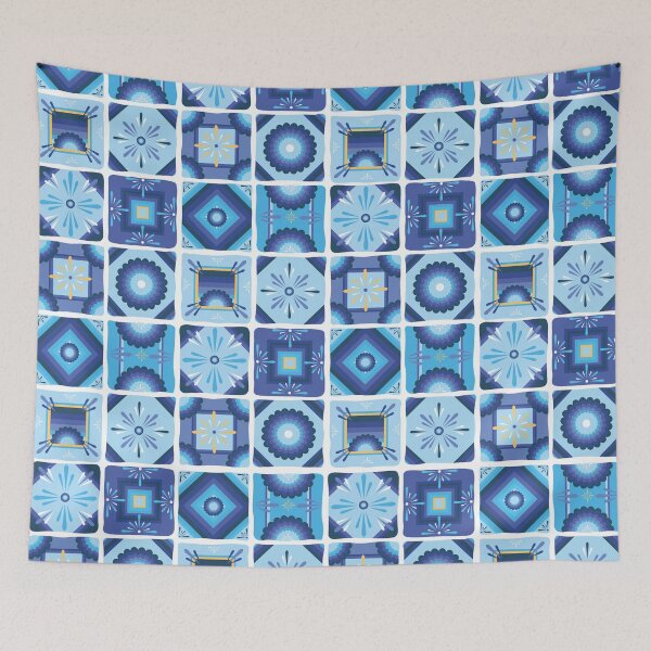 Item preview, Blue Mediterranean inspired Tile pattern designed and sold by Leahvco.