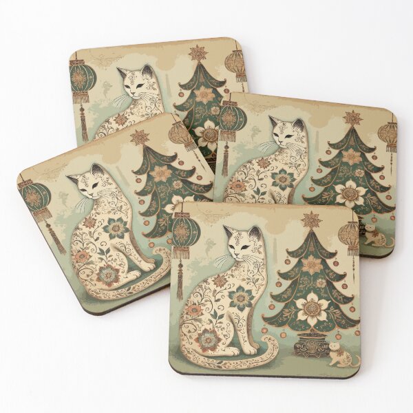 Item preview, Vintage Christmas Chinoiserie Toile designed and sold by BioscorDesigns.