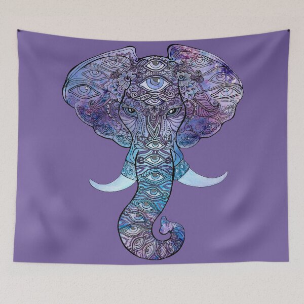 Item preview, Elephant with Decorative Eye Pattern designed and sold by FlutterKatArts.