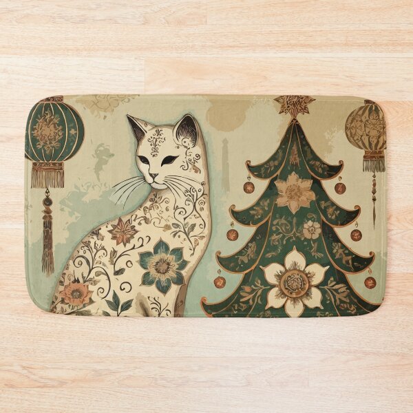 Item preview, Vintage Christmas Chinoiserie Toile designed and sold by BioscorDesigns.