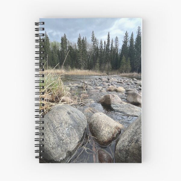 Item preview, Pause at the river within the boreal forest designed and sold by Pasqua-Prints.