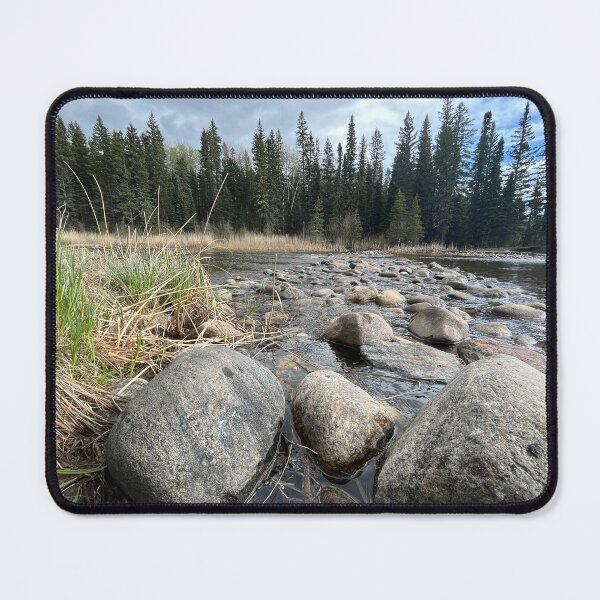 Item preview, Pause at the river within the boreal forest designed and sold by Pasqua-Prints.