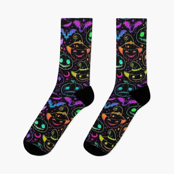 Item preview, Neon Halloween Jack-O'-Lantern Pattern designed and sold by ChainsArt.