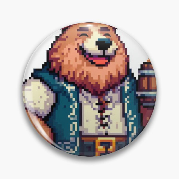 Item preview, Cheerful Bear with Mead in Pixel Art designed and sold by ZenOfAIarts.