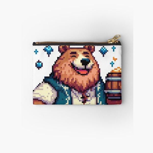 Item preview, Cheerful Bear with Mead in Pixel Art designed and sold by ZenOfAIarts.