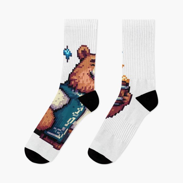 Item preview, Cheerful Bear with Mead in Pixel Art designed and sold by ZenOfAIarts.