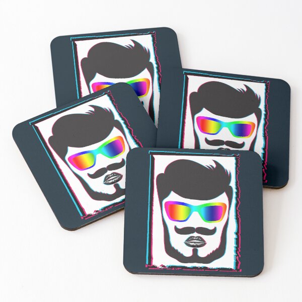 Item preview, LGBTQ of 3D hipster with beard. Holo glitch effect designed and sold by navarraspain.