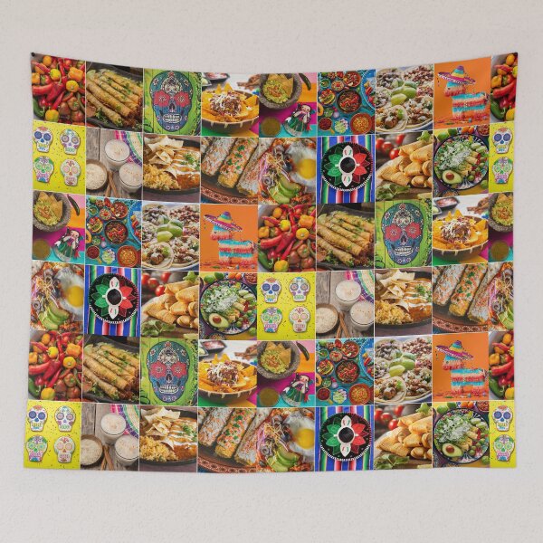 Item preview, Festive Mexican Food Photo Collage designed and sold by ColorfulPrints.