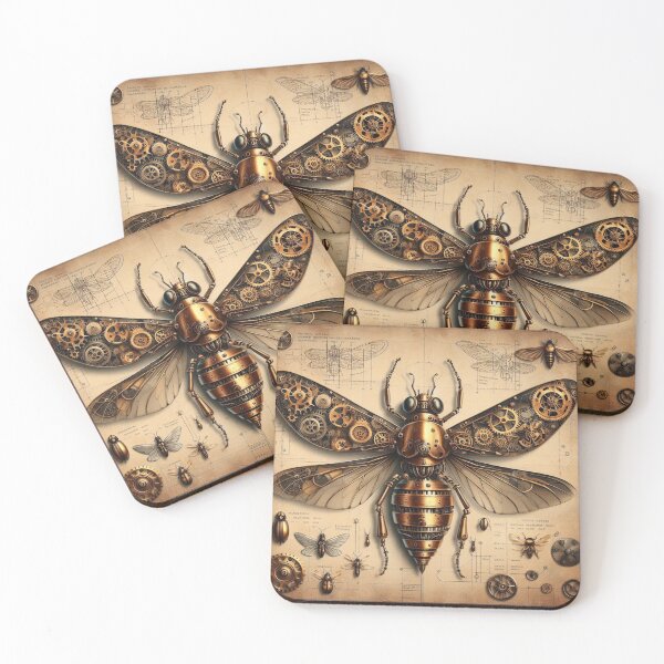 Item preview,  hand drawn blueprints of mechanical bugs designed and sold by Dominika Farkašová.