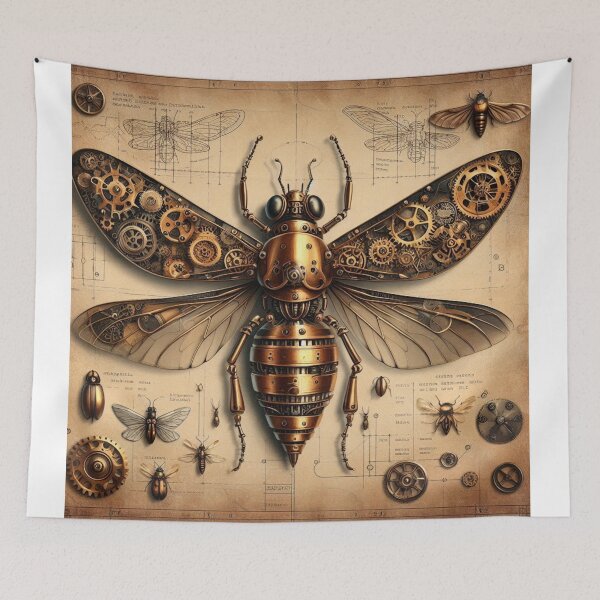 Item preview,  hand drawn blueprints of mechanical bugs designed and sold by Dominika Farkašová.