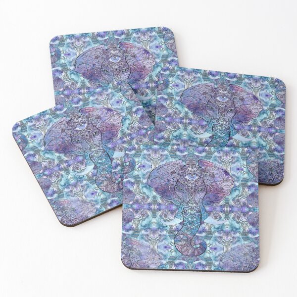 Item preview, Elephant with Eye Decoration Kaleidoscope Tile designed and sold by FlutterKatArts.