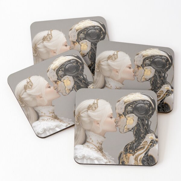 Item preview, Rococo & AI: A Kiss of Timeless Love (Silver I) designed and sold by DeenaZoeyFusion.