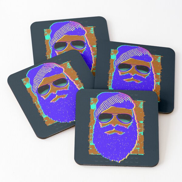 Item preview, 3D hipster with beard and glasses. Glitch effect designed and sold by navarraspain.