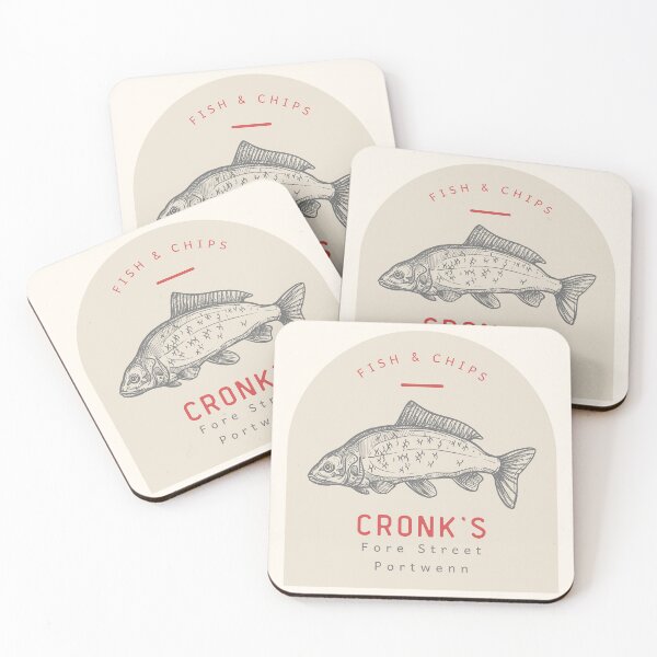 Item preview, Doc Martin Cronk's Fish & Chips Portwenn Port Isaac Cornwall Dark designed and sold by SonnyBoyDesigns.