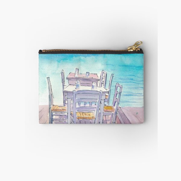 Item preview, Dreaming of a Waterfront Restaurant Table with Turquoise Sea designed and sold by artshop77.