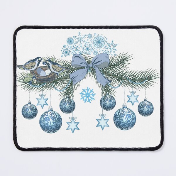 Item preview, blue chinoiserie christmas designed and sold by GlobalPrintArt.