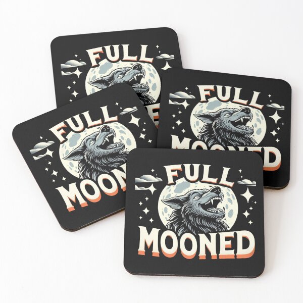 Item preview, Funny Halloween Wolf T-Shirt - Unisex Black Tee with 'Full Mooned' Quote designed and sold by harmzk90.