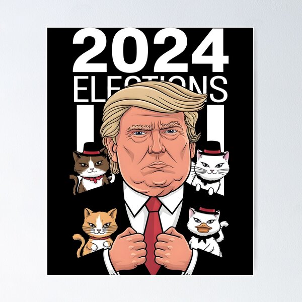 Artikelvorschau, Katzen und Enten für Trump Vance 2024 entworfen und verkauft von DrawHandArt.
