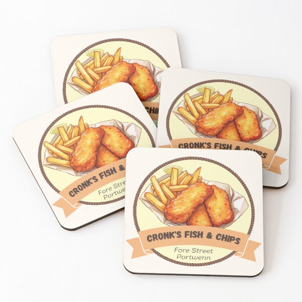 Item preview, Doc Martin Cronk's Fish & Chips Portwenn Port Isaac Cornwall Dark designed and sold by SonnyBoyDesigns.