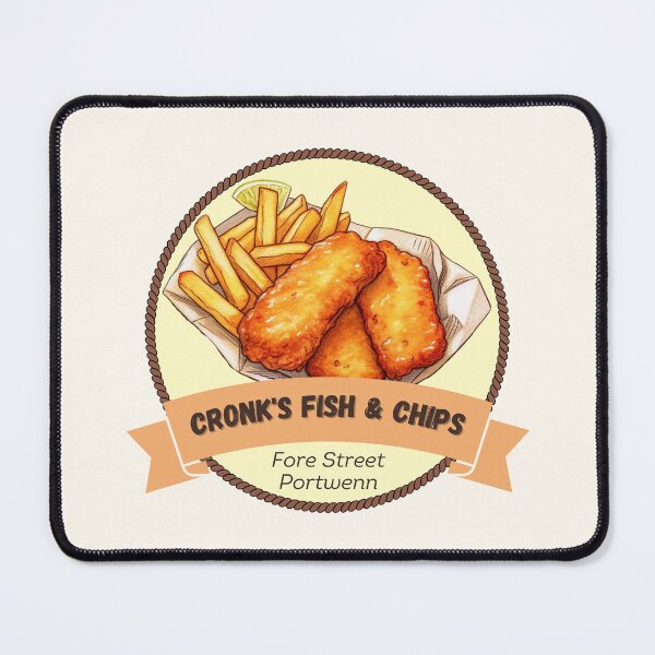 Item preview, Doc Martin Cronk's Fish & Chips Portwenn Port Isaac Cornwall Dark designed and sold by SonnyBoyDesigns.