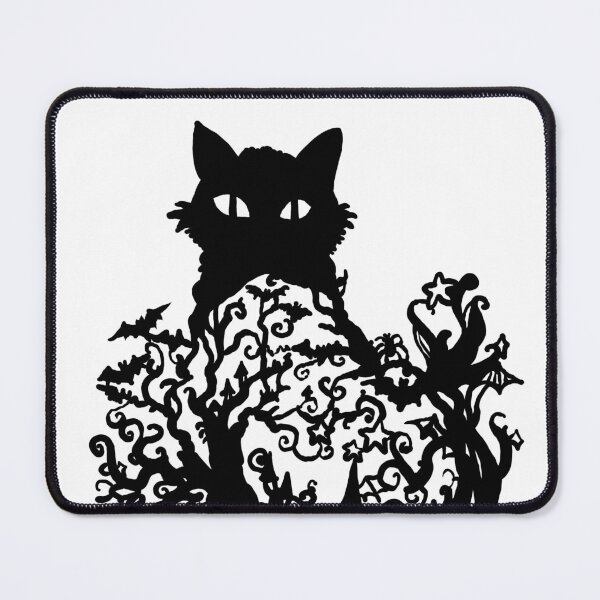 Item preview, Halloween Cat Diorama with castle bat stars tree spooky vibe designed and sold by The Nerd Gift Source.