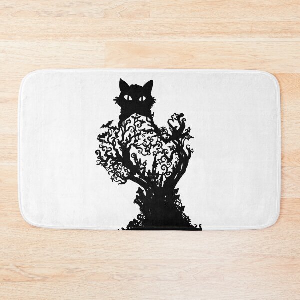 Item preview, Halloween Cat Diorama with castle bat stars tree spooky vibe designed and sold by The Nerd Gift Source.