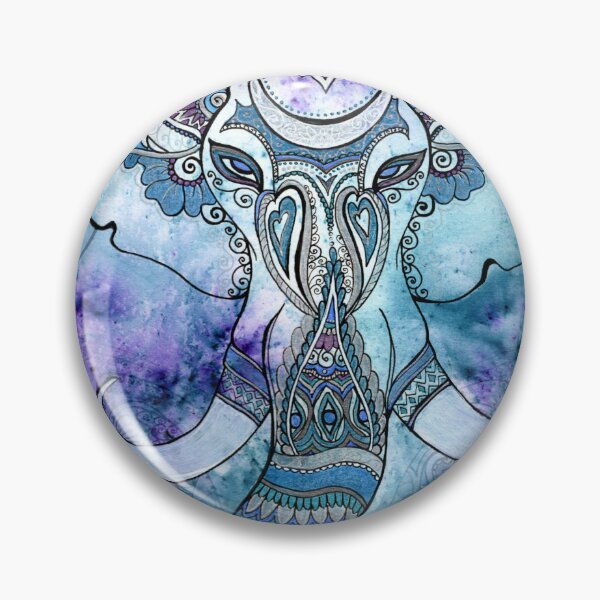Aperçu de l'œuvre Tuile décorative en forme d'éléphant créée et vendue par FlutterKatArts.