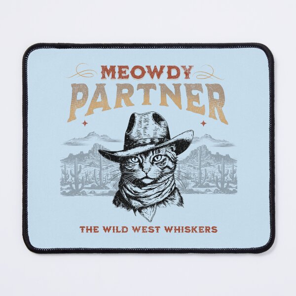 Item preview, "Meowdy Partner: Vintage Cat Cowboy Tee" designed and sold by MalibuMaiden28.