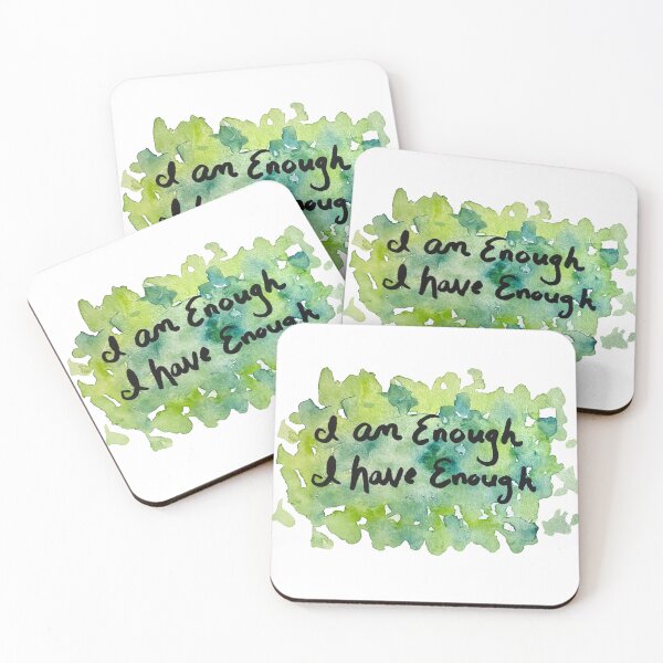 Item preview, I am enough, I have enough affirmation positive thinking quote design  designed and sold by Alicia Perrelli.