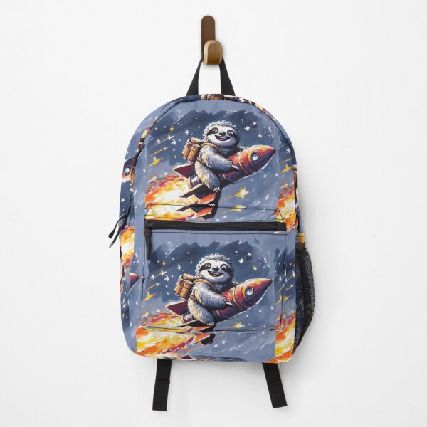 Item preview, Happy Sloth Riding a Rocket in Fun Adventure designed and sold by Slick-Waffles.